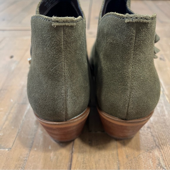 Cole Haan Gracy Grandpro Ankle Boots Green Suede Zipper Booties Women’s 8.5 - Picture 4 of 9